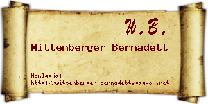 Wittenberger Bernadett névjegykártya
